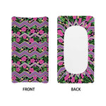 Tropical Hibiscus Flowers Aztec Print Changing Pad Cover