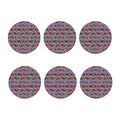 Tropical Hibiscus Flowers Aztec Print Coaster Set