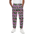 Tropical Hibiscus Flowers Aztec Print Cotton Sweatpants