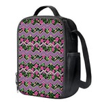 Tropical Hibiscus Flowers Aztec Print Crossbody Lunch Bag