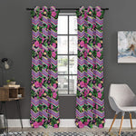 Tropical Hibiscus Flowers Aztec Print Curtain