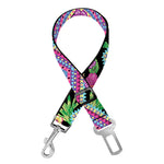 Tropical Hibiscus Flowers Aztec Print Dog Seat Belt