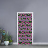 Tropical Hibiscus Flowers Aztec Print Door Sticker