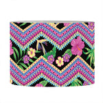 Tropical Hibiscus Flowers Aztec Print Drum Lamp Shade