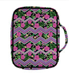 Tropical Hibiscus Flowers Aztec Print Front Pocket Bible Bag