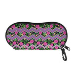 Tropical Hibiscus Flowers Aztec Print Glasses Case