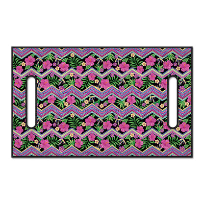 Tropical Hibiscus Flowers Aztec Print Golf Cart Seat Cover