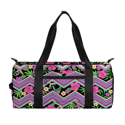 Tropical Hibiscus Flowers Aztec Print Gym Bag