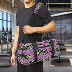 Tropical Hibiscus Flowers Aztec Print Gym Bag
