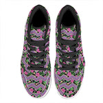Tropical Hibiscus Flowers Aztec Print High Top Leather Sneakers