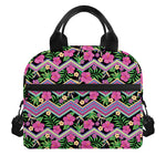 Tropical Hibiscus Flowers Aztec Print Insulated Lunch Bag