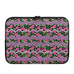 Tropical Hibiscus Flowers Aztec Print Laptop Sleeve