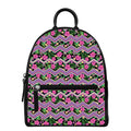 Tropical Hibiscus Flowers Aztec Print Leather Backpack