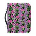 Tropical Hibiscus Flowers Aztec Print Leather Bible Cover
