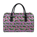 Tropical Hibiscus Flowers Aztec Print Leather Duffel Bag