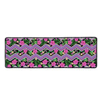 Tropical Hibiscus Flowers Aztec Print Long Kitchen Mat