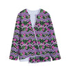 Tropical Hibiscus Flowers Aztec Print Long Sleeve Short Coat