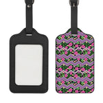 Tropical Hibiscus Flowers Aztec Print Luggage Tag
