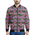 Tropical Hibiscus Flowers Aztec Print Men's Bomber Jacket