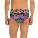 Tropical Hibiscus Flowers Aztec Print Men's Briefs