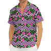 Tropical Hibiscus Flowers Aztec Print Men's Deep V-Neck Shirt