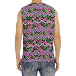Tropical Hibiscus Flowers Aztec Print Men's Fitness Tank Top