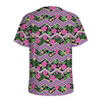Tropical Hibiscus Flowers Aztec Print Men's Sports T-Shirt