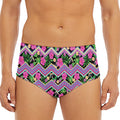Tropical Hibiscus Flowers Aztec Print Men's Triangle Swim Briefs