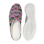 Tropical Hibiscus Flowers Aztec Print Mesh Casual Shoes