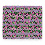 Tropical Hibiscus Flowers Aztec Print Mouse Pad