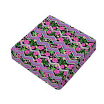 Tropical Hibiscus Flowers Aztec Print Outdoor Seat Cushion Cover