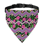 Tropical Hibiscus Flowers Aztec Print Over The Collar Dog Bandana