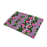 Tropical Hibiscus Flowers Aztec Print Pet Cooling Mat Cover