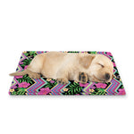 Tropical Hibiscus Flowers Aztec Print Pet Cooling Mat Cover