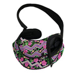 Tropical Hibiscus Flowers Aztec Print Pet Sling Carrier