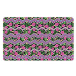 Tropical Hibiscus Flowers Aztec Print Polyester Doormat