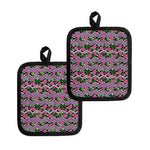 Tropical Hibiscus Flowers Aztec Print Pot Holders