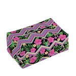 Tropical Hibiscus Flowers Aztec Print Rectangle Tissue Box Cover