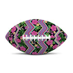 Tropical Hibiscus Flowers Aztec Print Rugby Ball