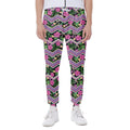Tropical Hibiscus Flowers Aztec Print Joggers