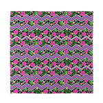 Tropical Hibiscus Flowers Aztec Print Silk Bandana
