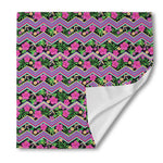 Tropical Hibiscus Flowers Aztec Print Silk Bandana