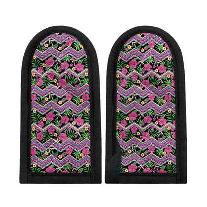 Tropical Hibiscus Flowers Aztec Print Skillet Handle Cover