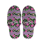 Tropical Hibiscus Flowers Aztec Print Slippers