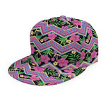 Tropical Hibiscus Flowers Aztec Print Snapback Cap