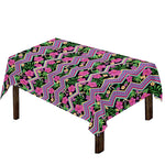 Tropical Hibiscus Flowers Aztec Print Tablecloth
