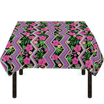 Tropical Hibiscus Flowers Aztec Print Tablecloth