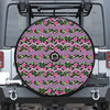 Tropical Hibiscus Flowers Aztec Print Tire Cover With Camera Hole