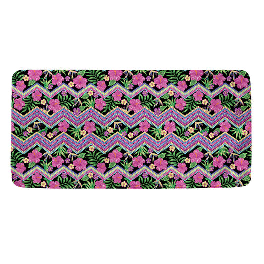 Tropical Hibiscus Flowers Aztec Print Towel