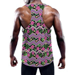 Tropical Hibiscus Flowers Aztec Print Training Tank Top